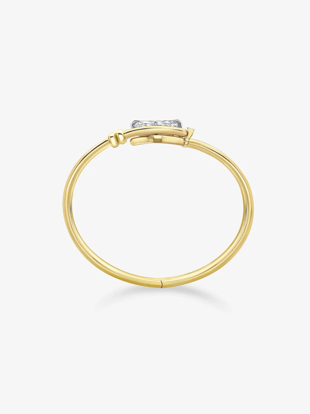 Marquise Cut Lab Grown Diamond East-West Bezel Bangle Bracelet,