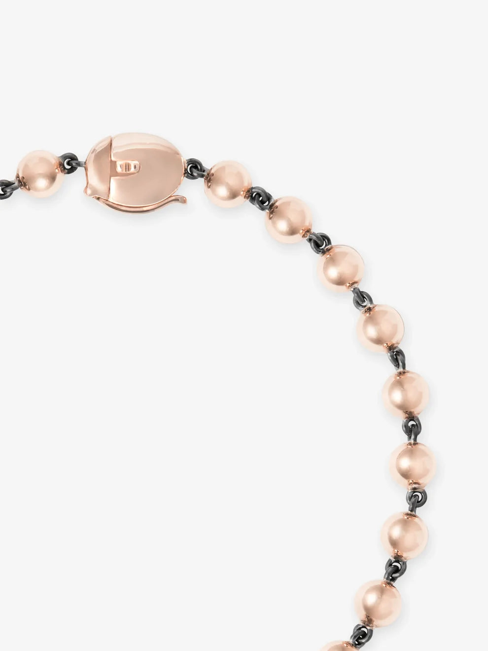 Rose Gold Bead Station Bracelet, Pear Cut Diamond Charm Bracelet, Blackened Gold Accent Fine Jewelry