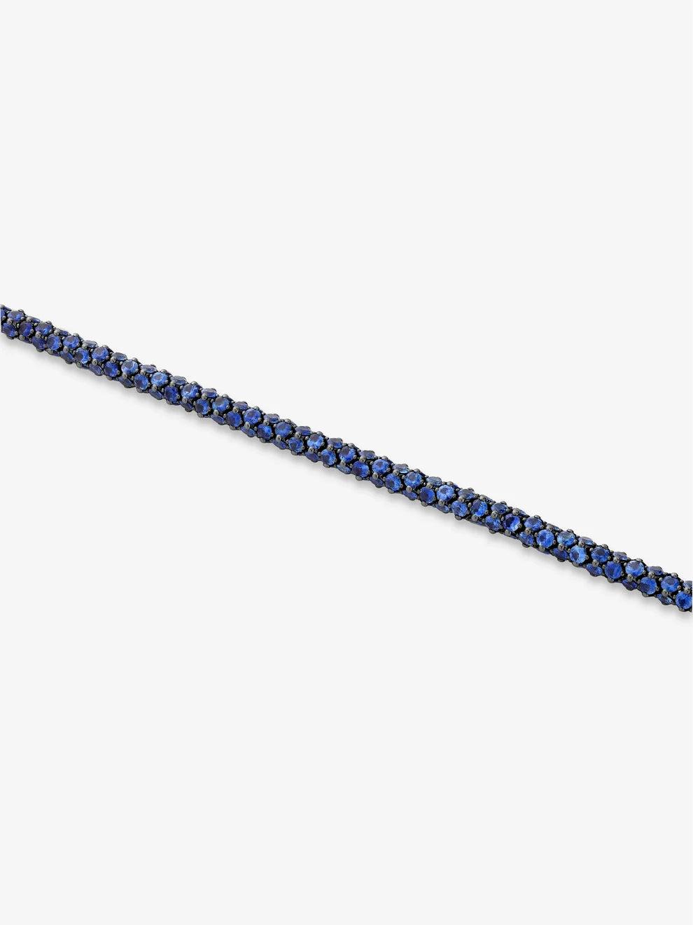 Blue Sapphire Pavé Micro-Rope Tennis Bracelet, Blackened Gold Blue Sapphire Eternity Bangle