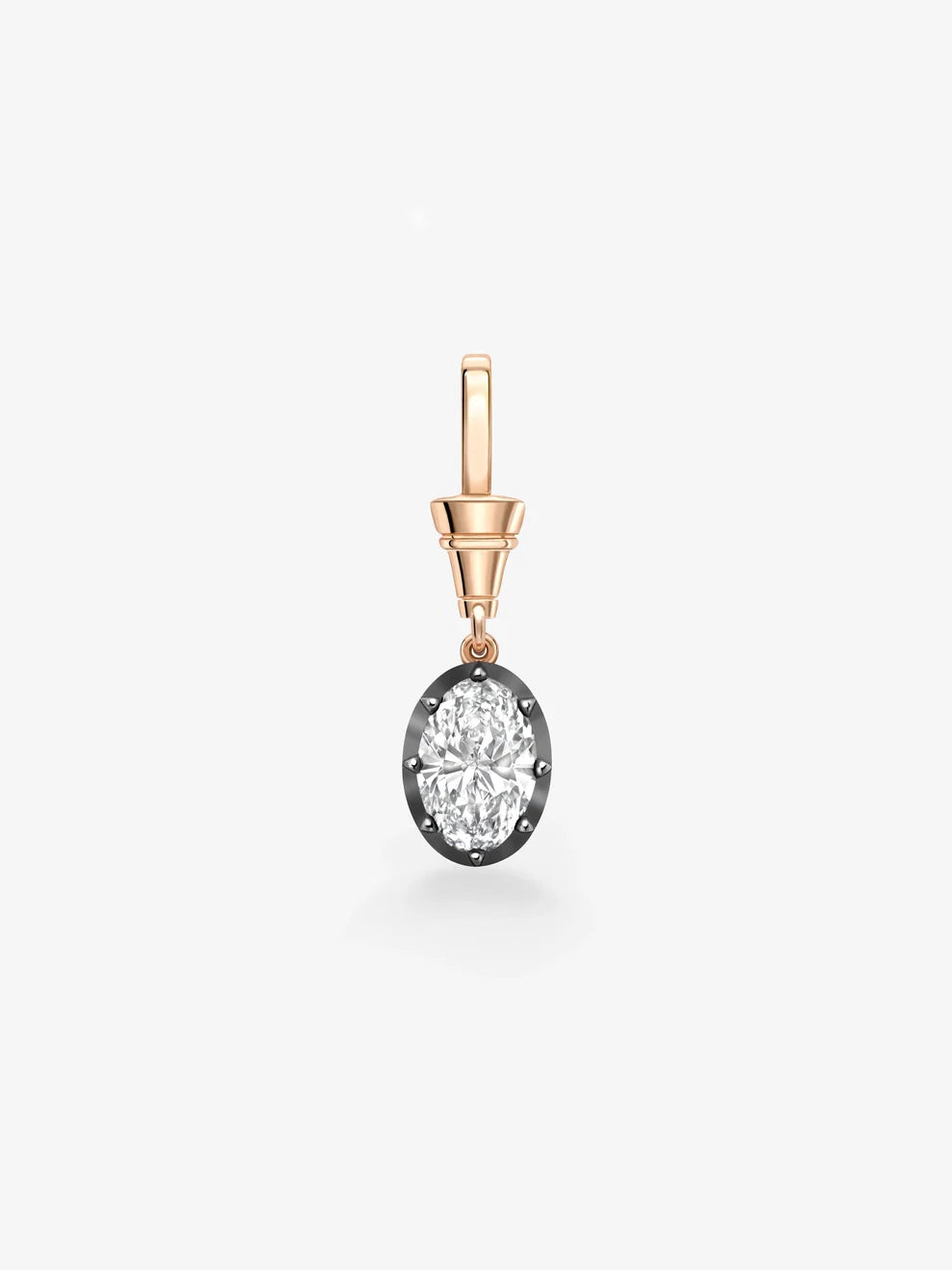 Oval Cut Diamond Drop Pendant, Vintage Inspired Solitaire Charm