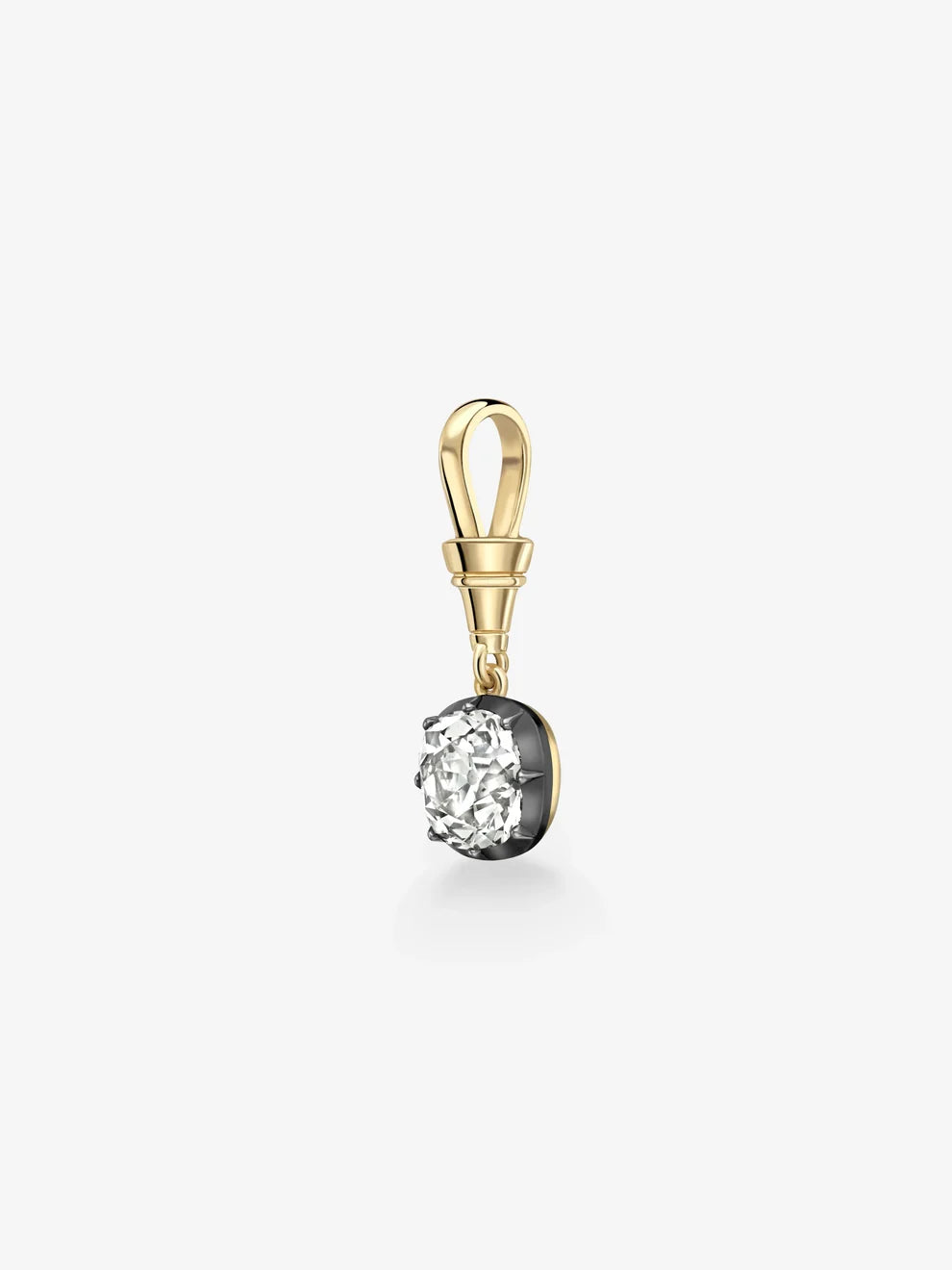 Cushion Cut Lab Grown Diamond Pendant Charm, Solitaire Diamond Dangle Pendant