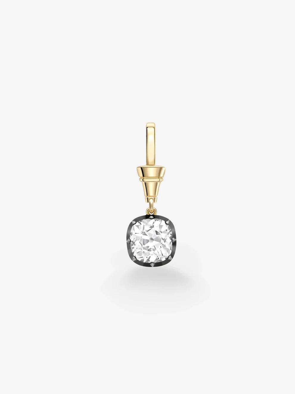 Cushion Cut Lab Grown Diamond Pendant Charm, Solitaire Diamond Dangle Pendant
