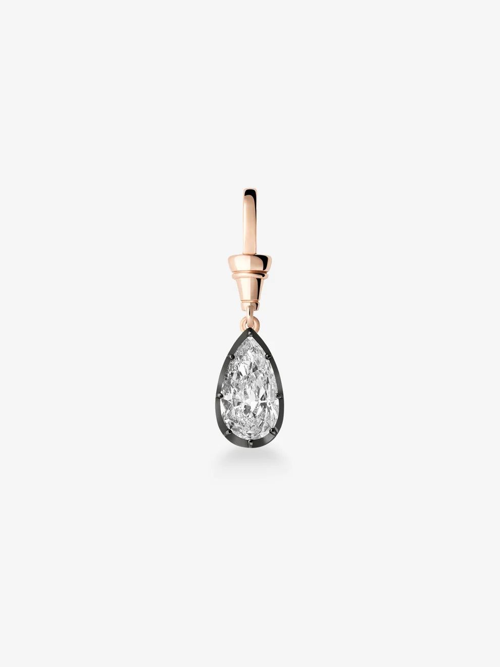 Pear Cut Diamond Drop Pendant, Vintage Inspired Solitaire Charm