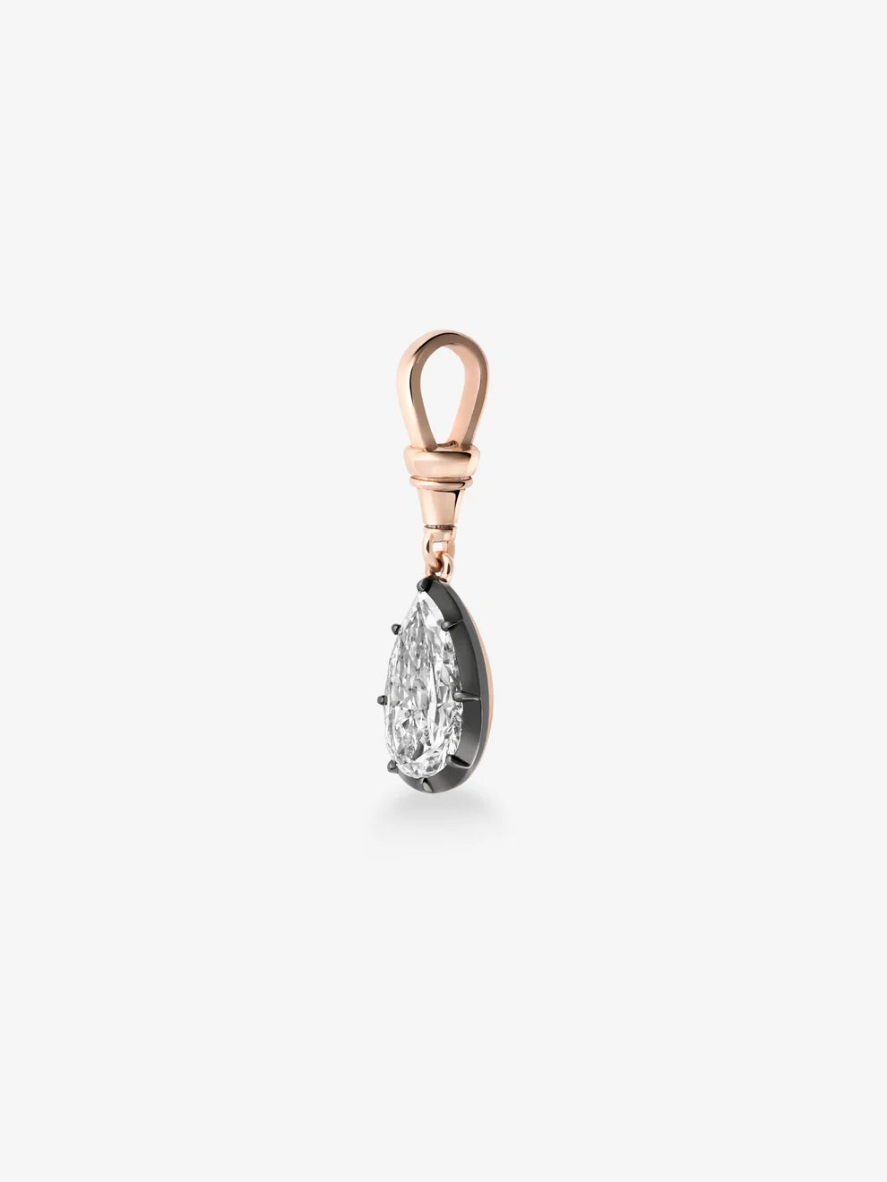 Pear Cut Diamond Drop Pendant, Vintage Inspired Solitaire Charm