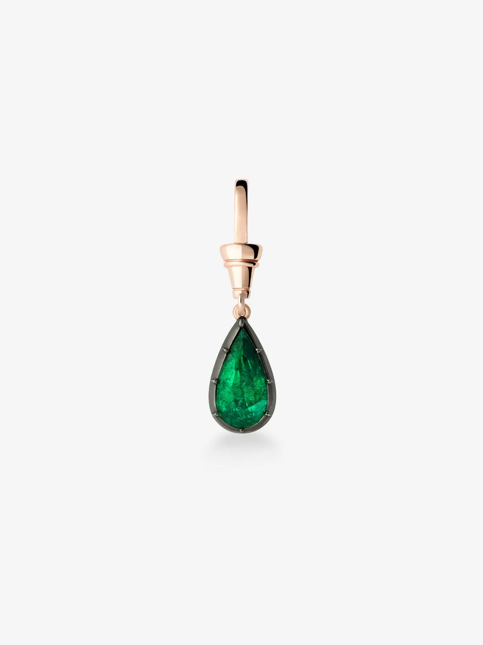 Pear Cut Zambian Emerald Pendant, Vintage Inspired Drop Charm