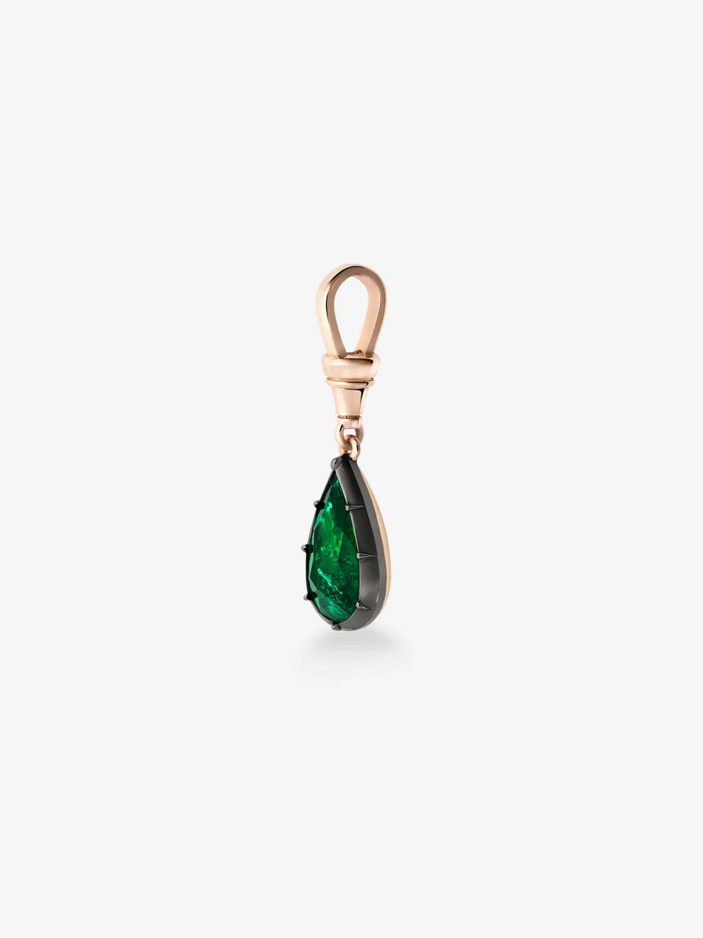 Pear Cut Zambian Emerald Pendant, Vintage Inspired Drop Charm