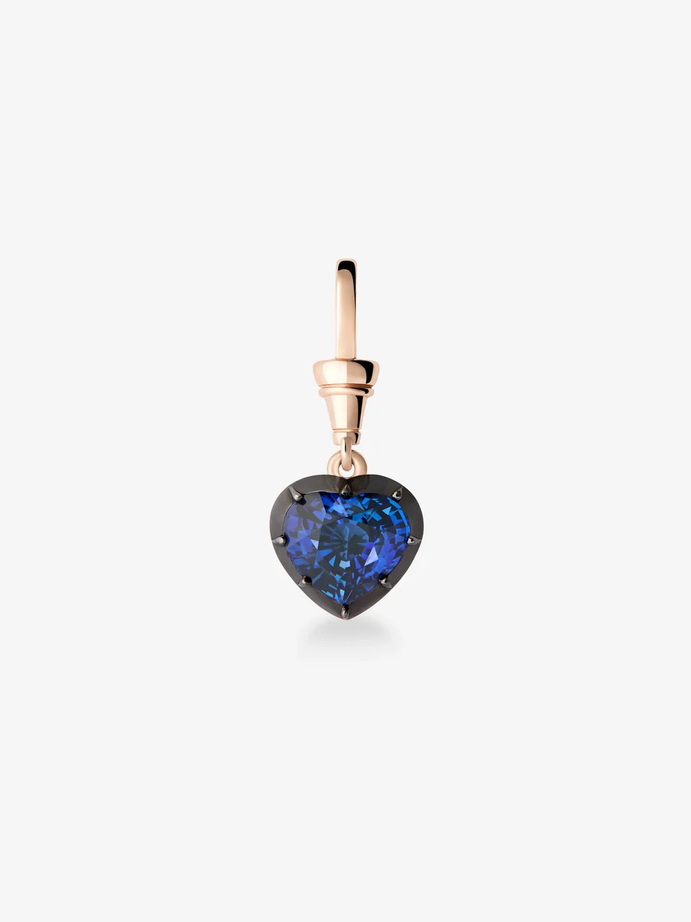 Heart Cut Blue Sapphire Drop Pendant, Vintage Inspired Solitaire Charm