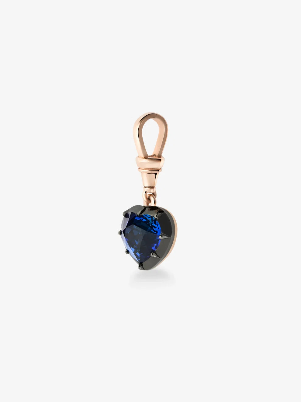 Heart Cut Blue Sapphire Drop Pendant, Vintage Inspired Solitaire Charm