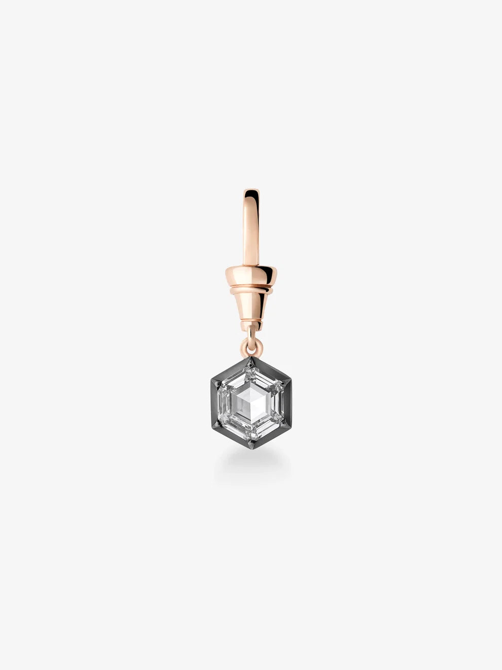 Hexagon Cut Lab Grown Diamond Pendant, Geometric Diamond Drop Charm