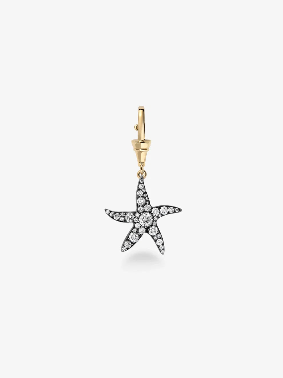 Diamond Starfish Drop Pendant, Marine Inspired Nautical Charm