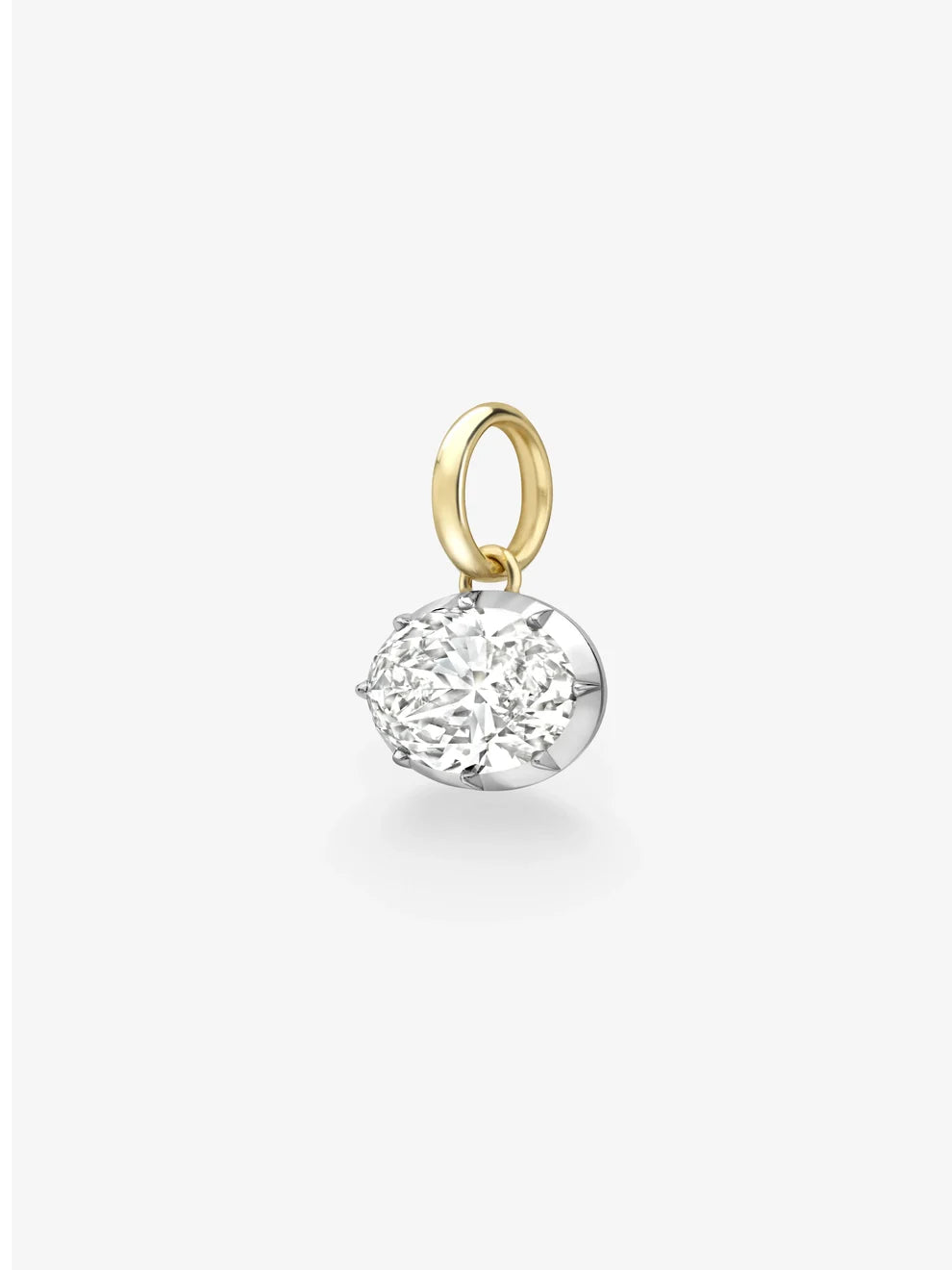 Oval Cut Lab Grown Diamond Pendant, East West Solitaire Diamond Charm