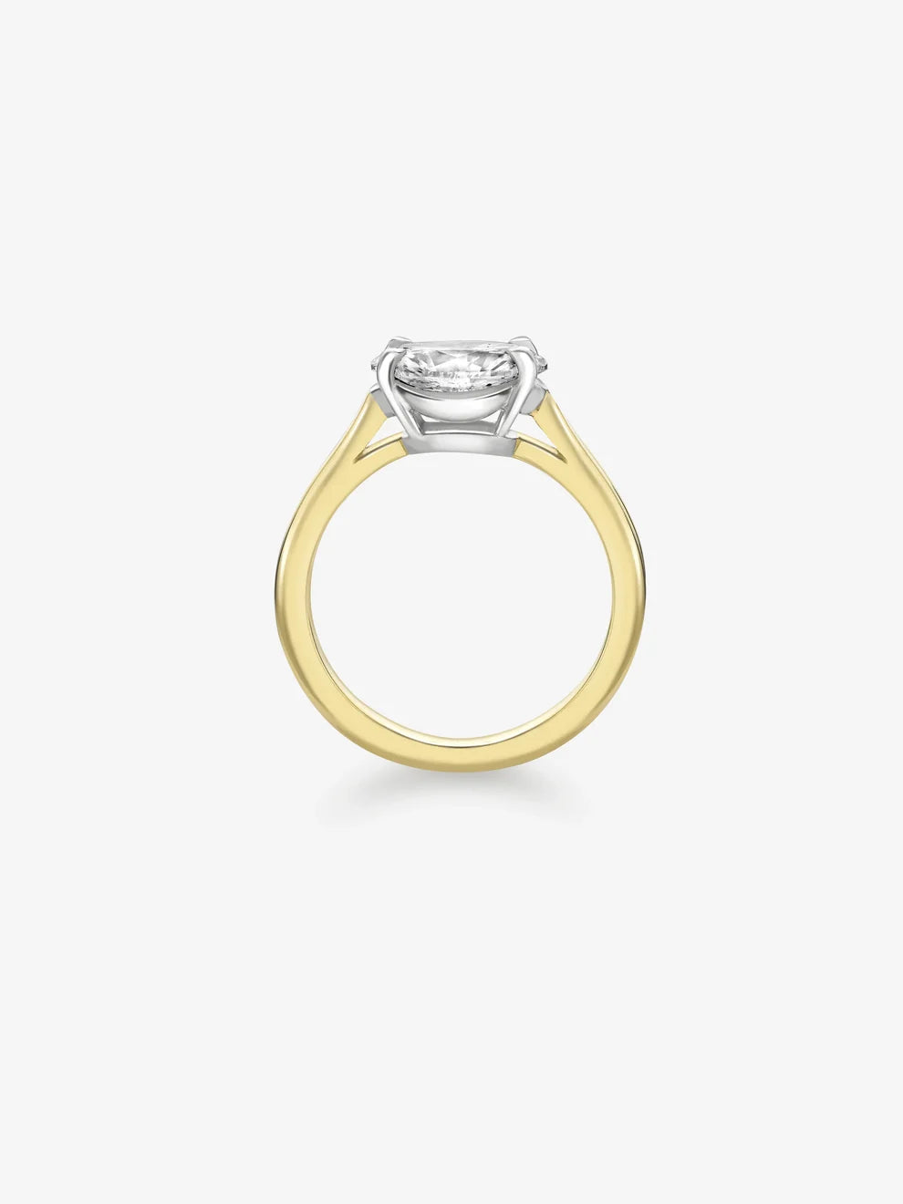East-West Oval Cut Lab Grown Diamond Engagement Ring