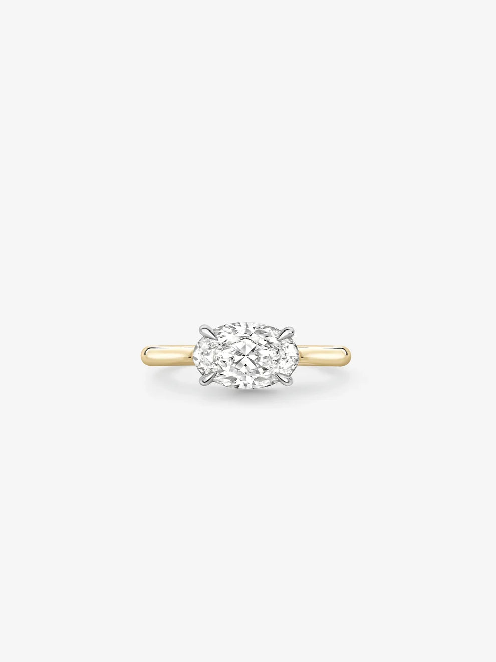 East-West Oval Cut Lab Grown Diamond Engagement Ring