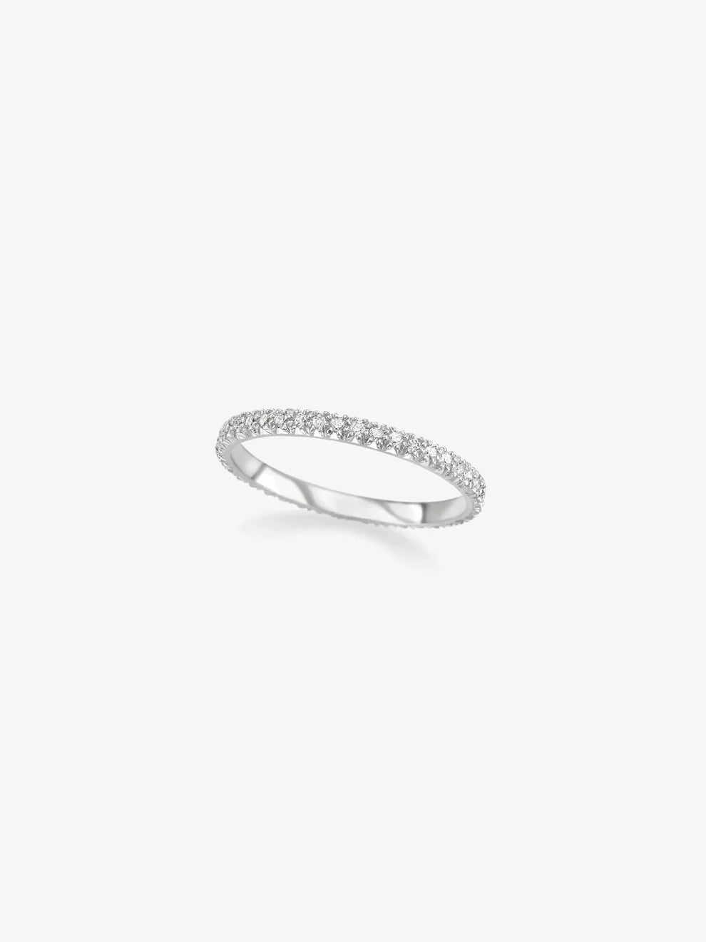 Micro Pavé Lab Grown Diamond Eternity Wedding Band, Round Cut Diamond Stackable Ring