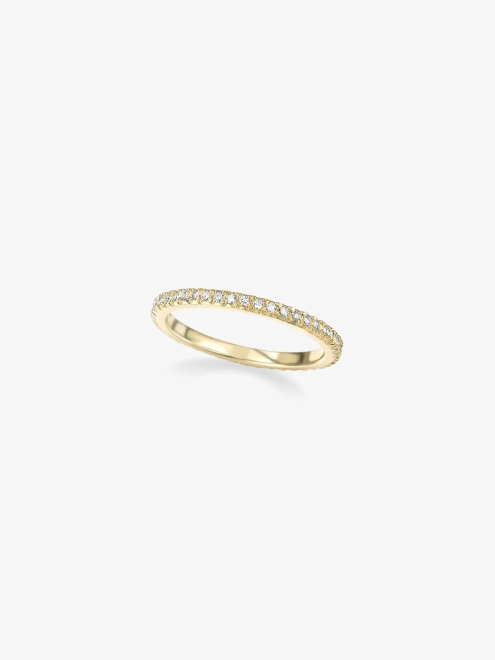 Micro Pavé Lab Grown Diamond Eternity Wedding Band, Round Cut Diamond Stackable Ring