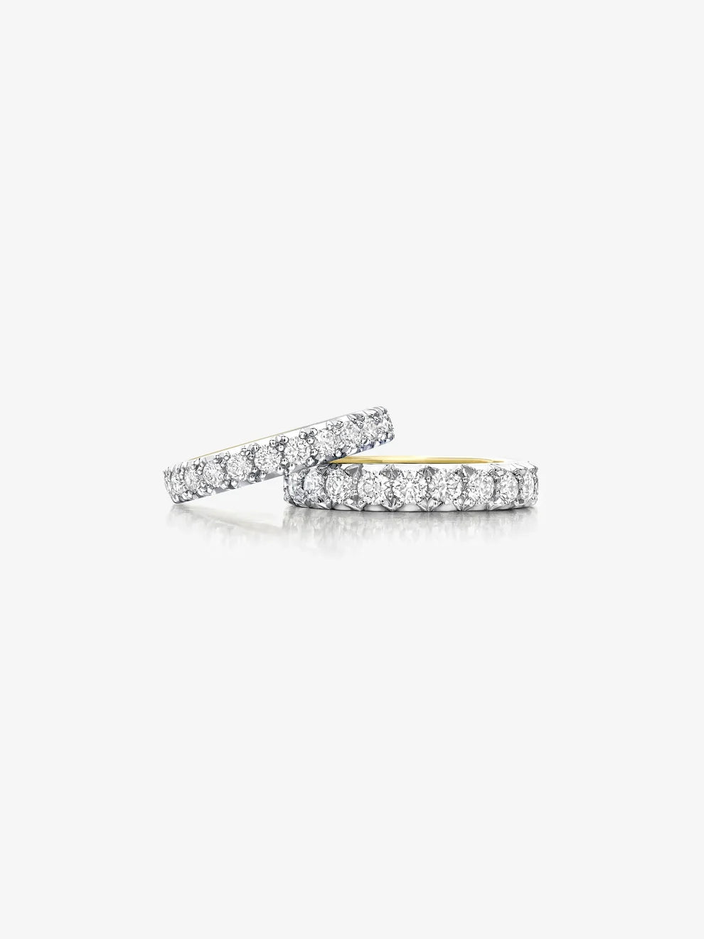 Round Cut Lab Grown Diamond Eternity Band, Crown Prongs Eternity Ring
