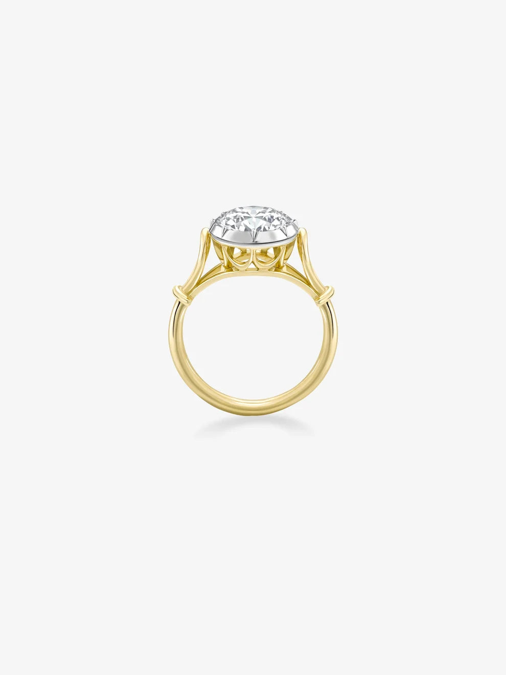 Round Brilliant Cut Lab Grown Diamond Engagement Ring, Vintage Knot Solitaire Ring