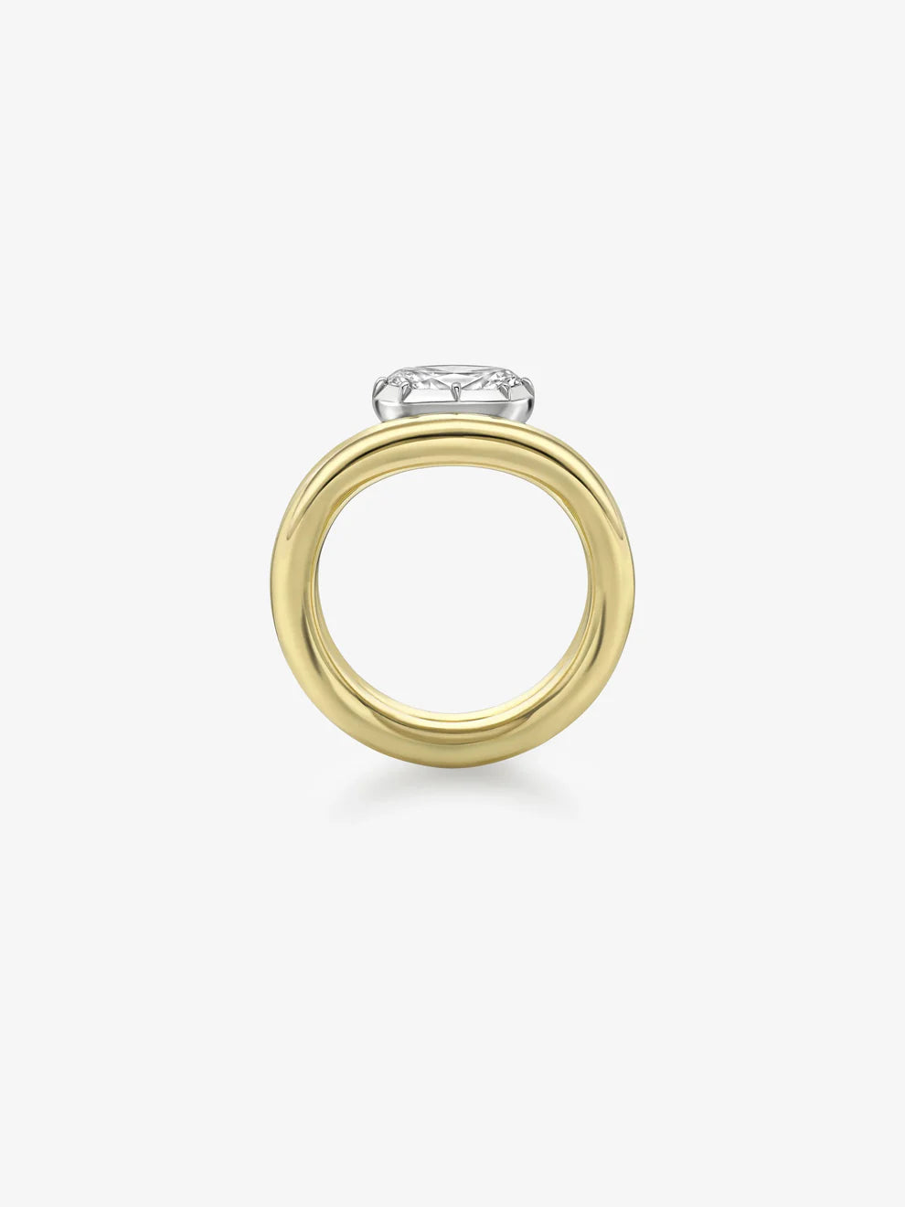 Oval Cut Lab Grown Diamond Engagement Ring, Curved Wave Band Solitaire Ring