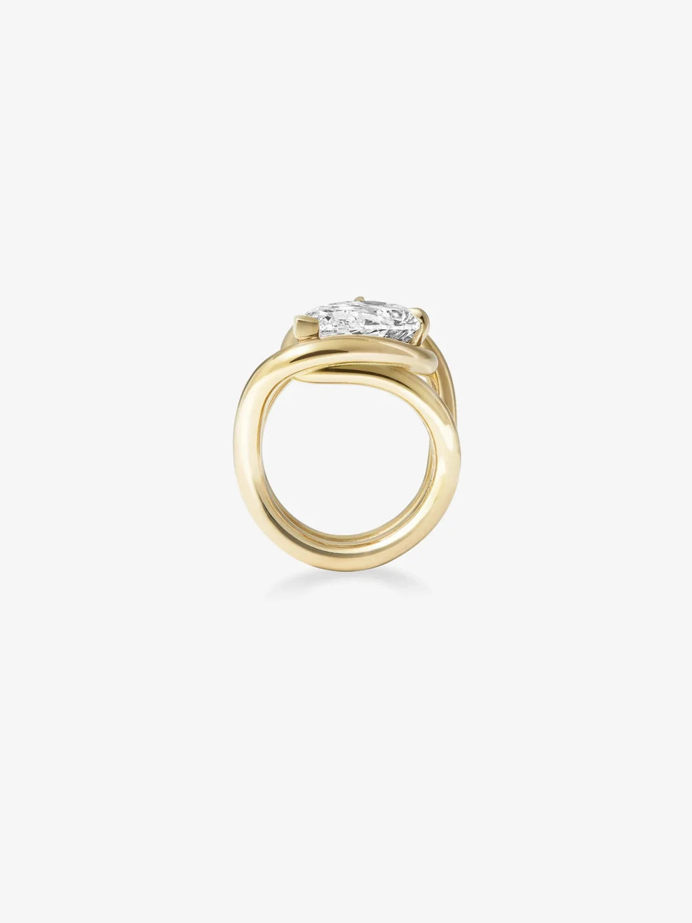 Pear Cut Lab Grown Diamond Sculptural Wrap Engagement Ring