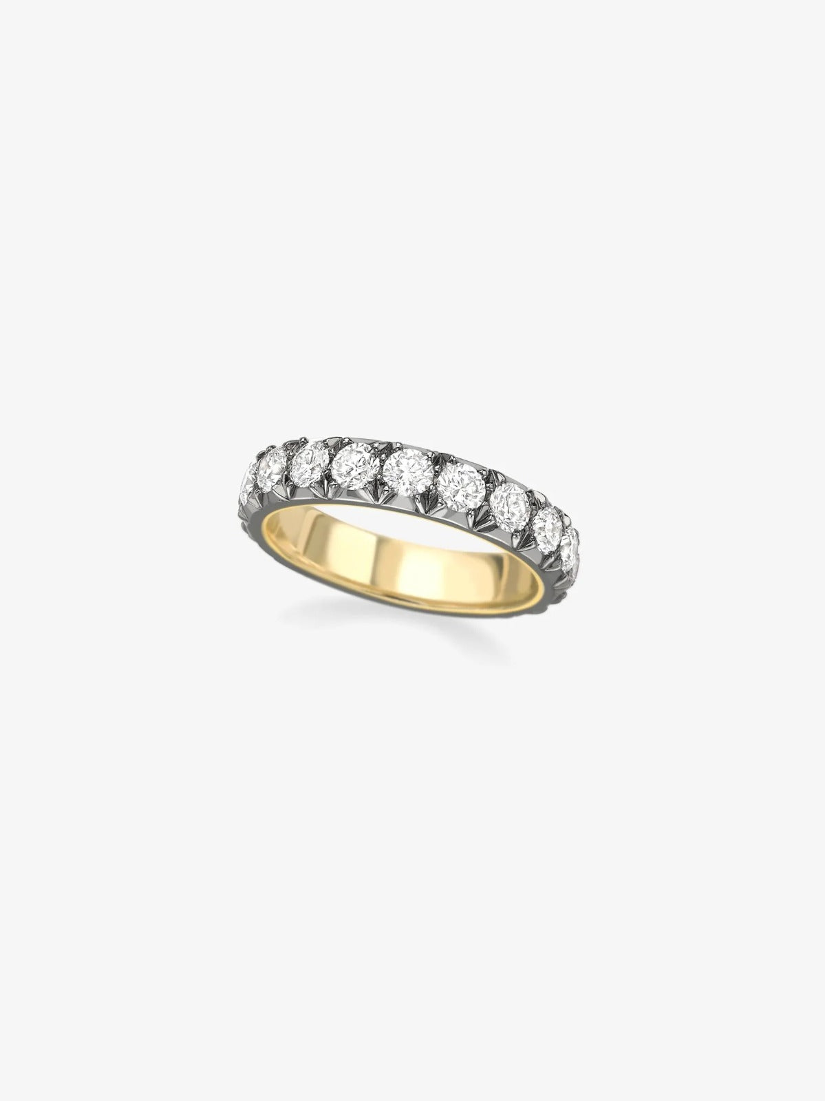 The Noir Scalloped Diamond Eternity Band in Two-Tone Gold