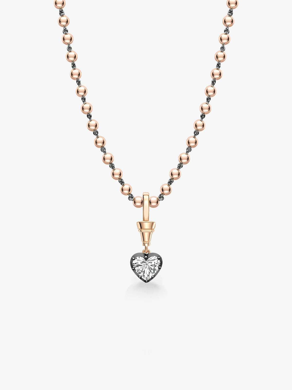 Ball n Chain 1.55ct Heart-Shaped Diamond Pendant