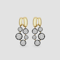 Solar Diamond Blackened Gold Gypset Earrings, Sunburst Diamond Stud Earrings, Minimal Sparkle Earrings, Gift for Her, Women