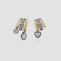 Multi Shape Diamond Tripset Hoop Earrings, Mixed Cut Diamond Hoops, Gift for Her, Earrings for Women, Anniversary Gift, Laelouris