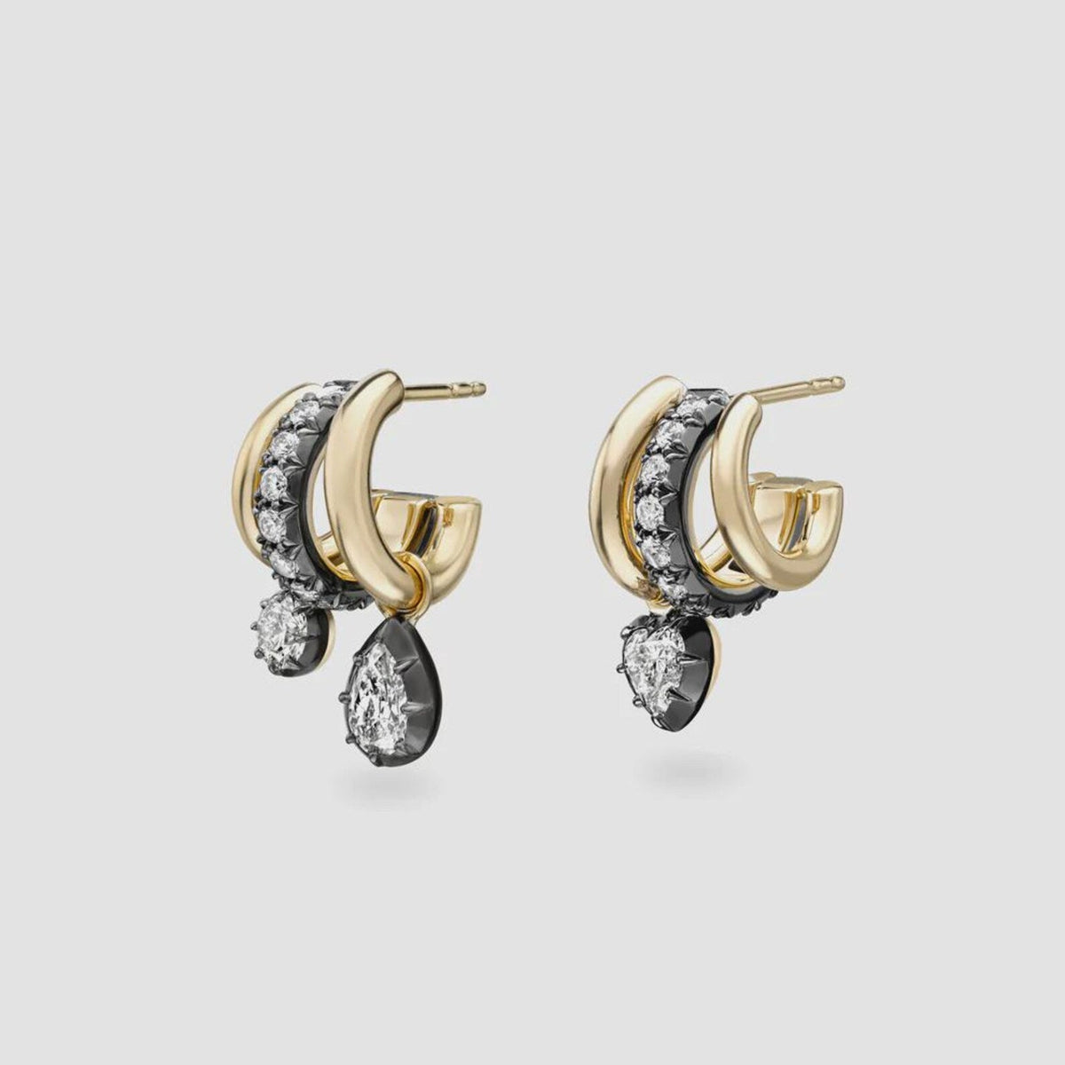 Multi Shape Diamond Tripset Hoop Earrings, Mixed Cut Diamond Hoops, Gift for Her, Earrings for Women, Anniversary Gift, Laelouris